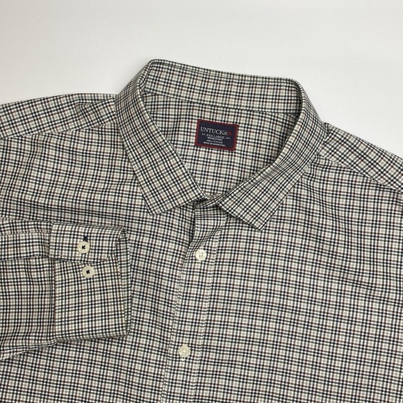 UNTUCKit Other - UNTUCKit Vinchenzo Wrinkle Free Shirt Men's 3XL Multi White Check Cotton Casual